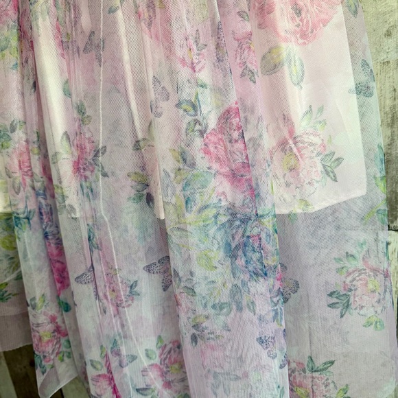 Zenzi pink spring floral dress girls size 7/8 - Picture 7 of 13